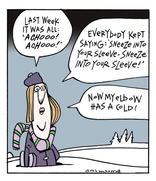 'My elbow has a cold!'