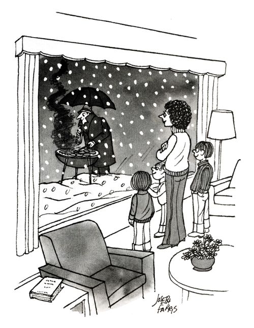 Barbecue in the snow.