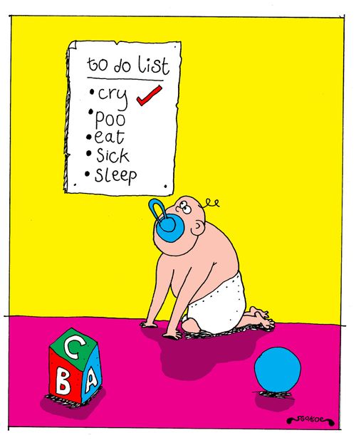 Baby to-do list.
