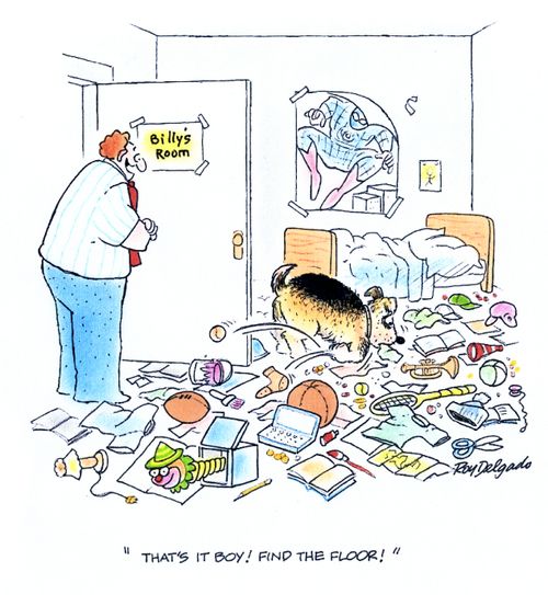'That's it boy! Find the floor!'