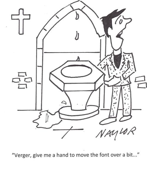 'Verger, give me a hand to move the font over a bit. . .'