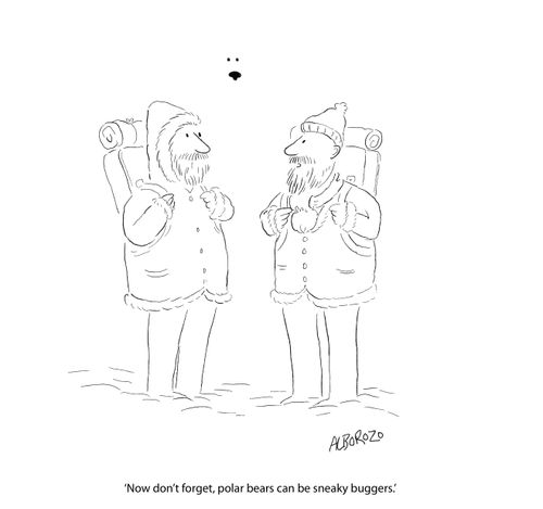 'Now don't forget, polar bears can be sneaky buggers.'