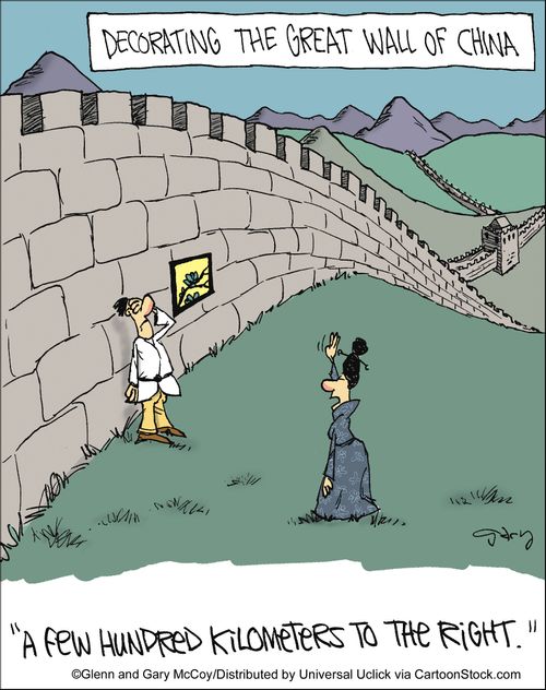 Decorating the Great Wall of China.