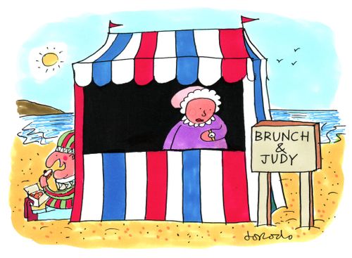 Judy waits for Punch to finish his brunch