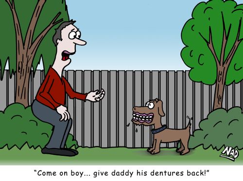 'Come on boy... give daddy his dentures back!'