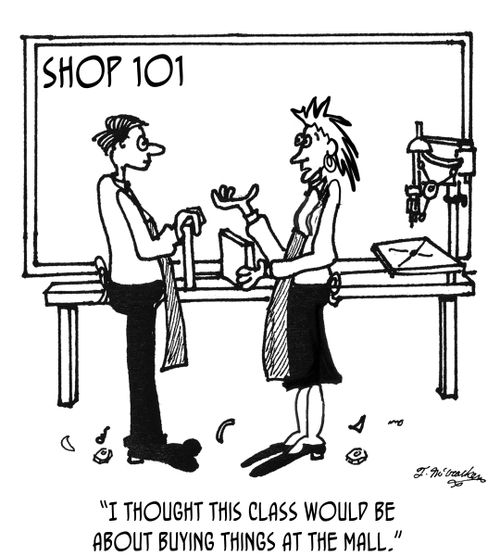'I thought this class would be about buying things at the mall.'