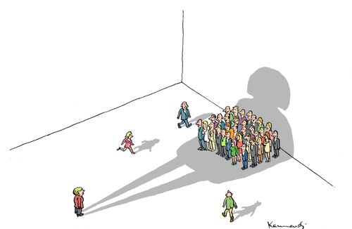 Merkel's shadow.