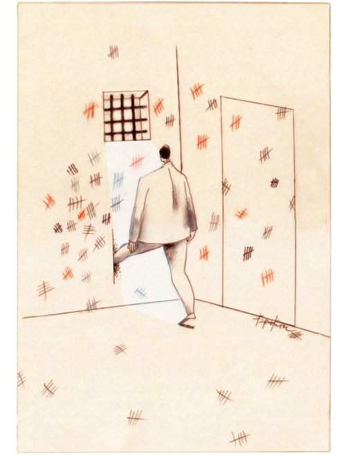 Man steps through the wall and out of prison.