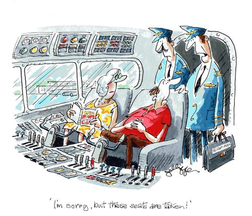 'I'm sorry, but these seats are taken!'