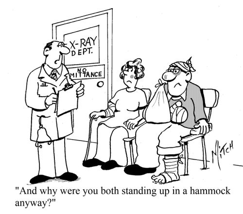 'And why were you both standing up in a hammock anyway?'