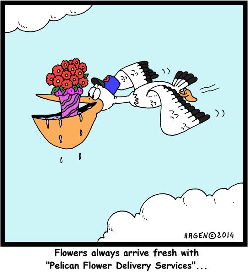 Flowers always arrive fresh with 'Pelican Flower Delivery Services'...