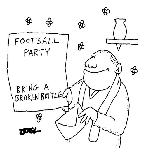 Football Party - bring a broken bottle