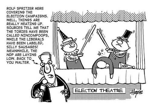 'Rolf Spritzer here covering the election campaigns.....'