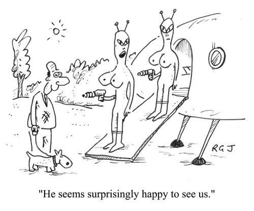 'He seems surprisingly happy to see us.'