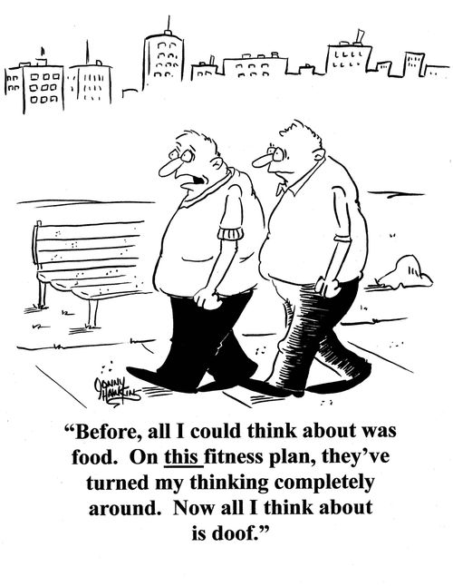 Man to man: 'Before, all I could think about was food. On this fitness plan, they've turned my thinking completely around. Now all I think about is doof.'