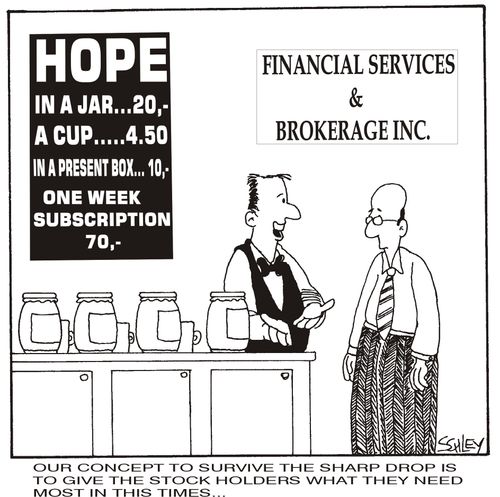 'Our concept to survive the sharp drop is to give the stock-holders what they need most in these times...' (Caption may be modified)