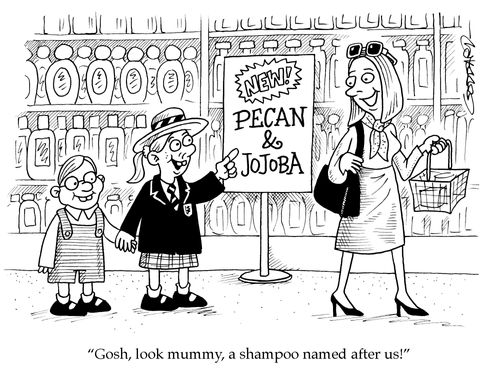'Gosh, look mummy, a shampoo named after us!'