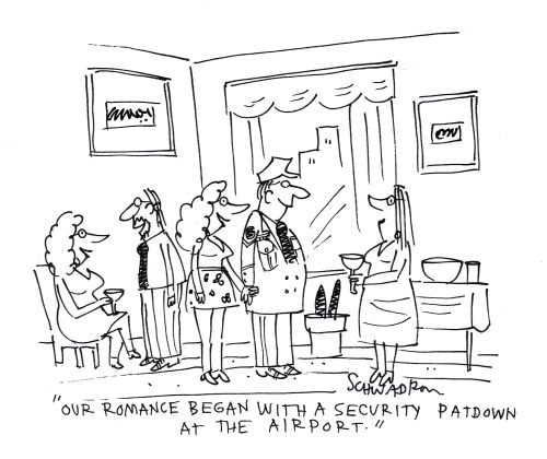'Our romance began with a security pat down at the airport.'
