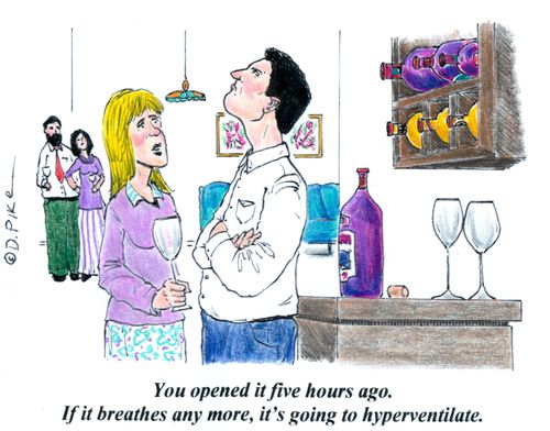 'You opened it five hours ago. If it breathes any more, it's going to hyperventilate.'