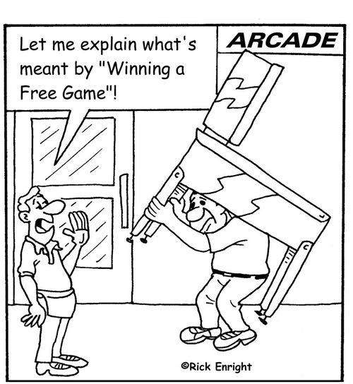 'Let me explain what's meant by Winning a Free Game!'