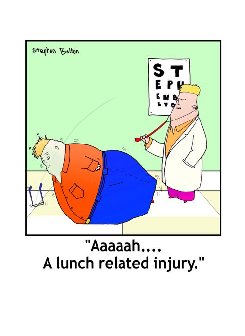 'Aaaaaah...a lunch related injury.'