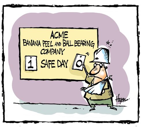 Safety record for Banana Peel and  Ball Bearing Company.