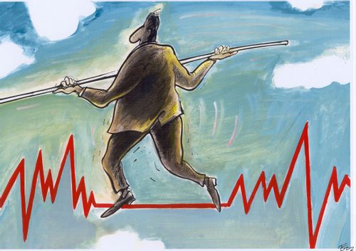 Man Walking on Life Line