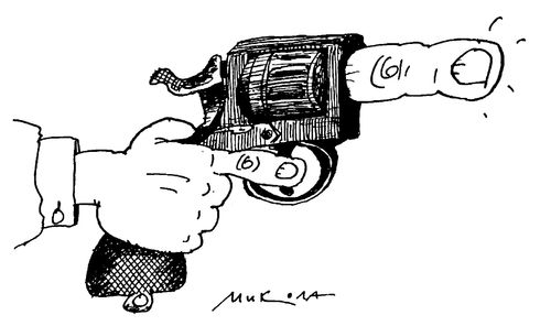 Gun with a finger for a muzzle
