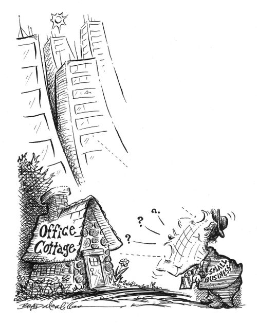 Small business in an office cottage.
