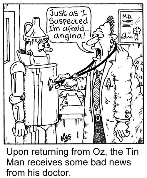 Upon returning from Oz, the Tin Man receives some bad news from his doctor.
