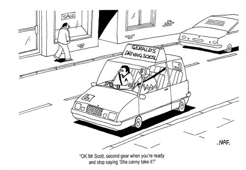 'OK Mr Scott, second gear wheny ou're ready and stop saying 'she canny take it'!'