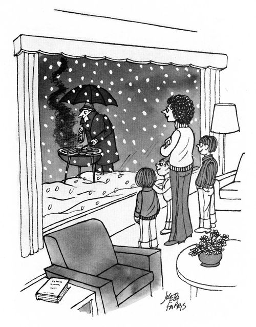 Barbecue in the snow.