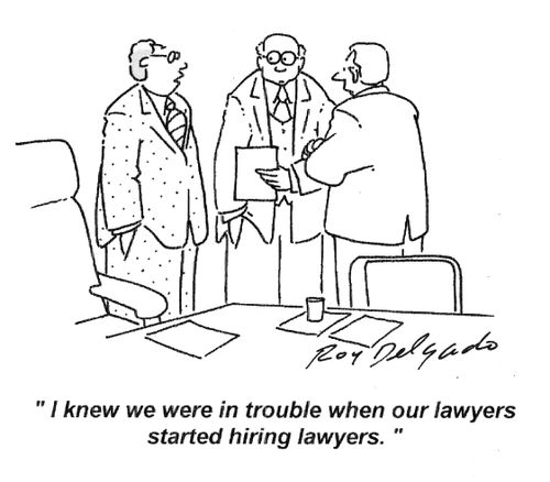 'I knew we were in trouble when our lawyers started hiring lawyers.'