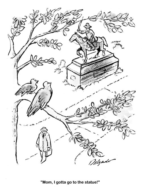 'Mom, I gotta go to the statue!'