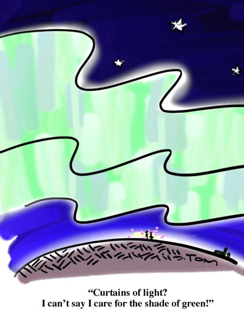 'Curtains of light, can't say i care for that shade of green.'