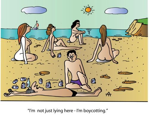 'I'm not just lying here - I'm boycotting.'