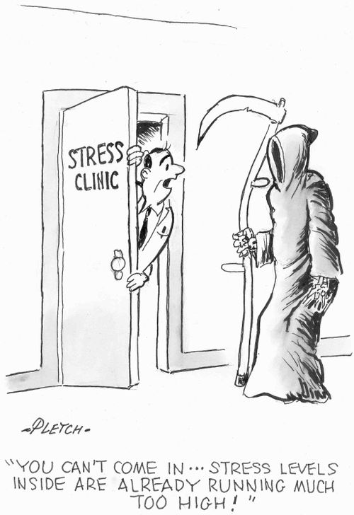 'You can't come in...stress levels inside are already running much too high!'