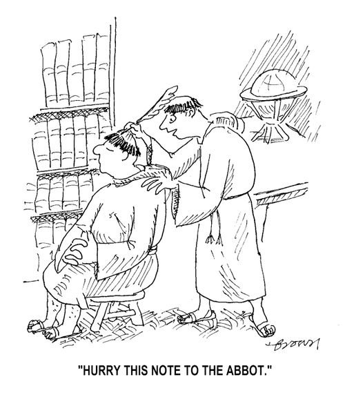 'Hurry this note to the abbot.'