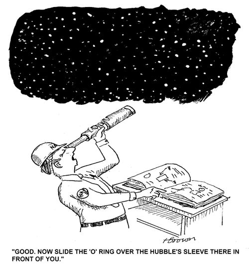 'Good. Now slide the 'O' ring over the hubble's sleeve there in front of you.'
