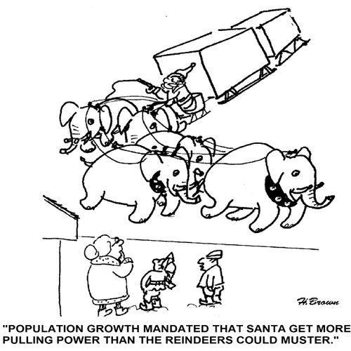 'Population growth mandated that Santa get more pulling power than the reindeers could muster.'