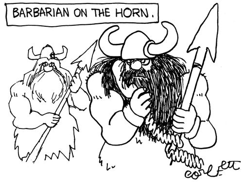Barbarian on the horn.