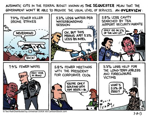 Automatic cuts in the federal budget known as The Sequester mean that the government won't be able to provide the usual level of services...