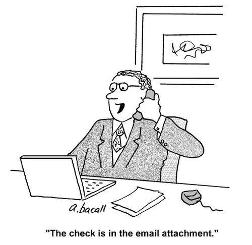 'The check is in the email attachment.'
