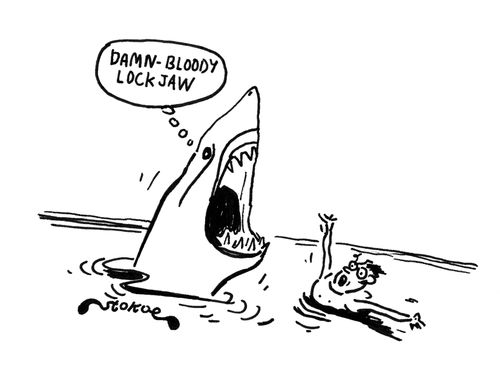 'Damn - bloody lock jaw.'
