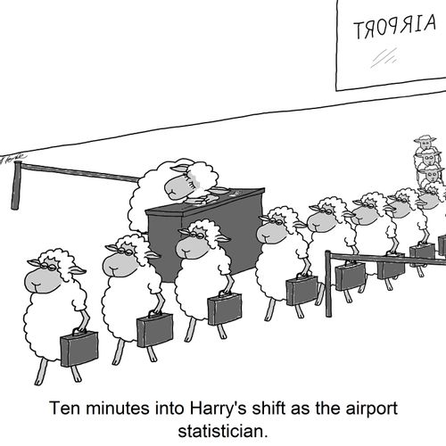Ten minutes into Harry's shift as the airport statistician.
