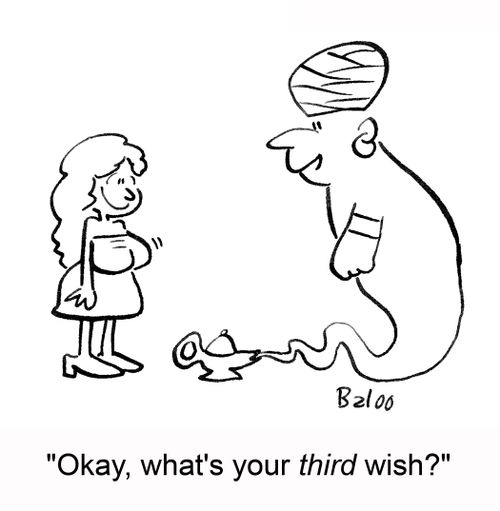 'Okay, what's your third wish?'