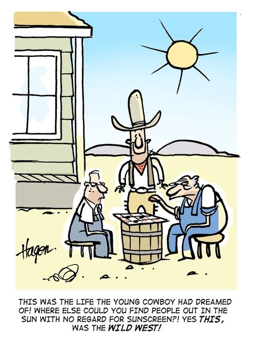 This was the life the young cowboy had dreamed of! Where else could you find people out in the sun with no regard for sunscreen?! Yes THIS, was the WILD WEST!