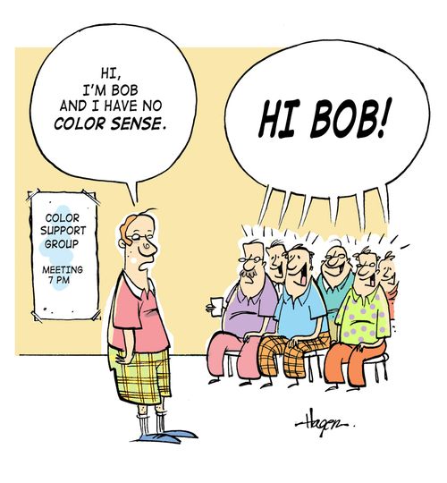 'Hi I'm Bob and I have no color sense.'