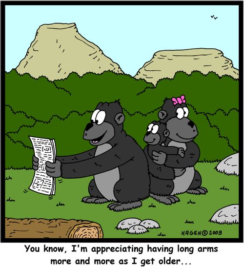 'You know, I'm appreciating having long arms more and more as I get older,,,'