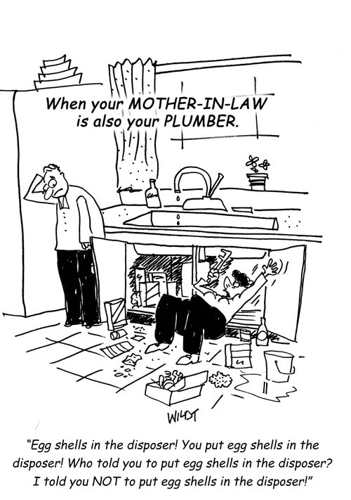 Egg shells in the disposer! You put egg shells in the disposer! Who told you to put egg shells in the disposer? I told you NOT to put egg shells in the disposer!